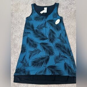 Soma Blue and Black Palm Print Swing . Reversible.Tropic Palm Dark Harbour